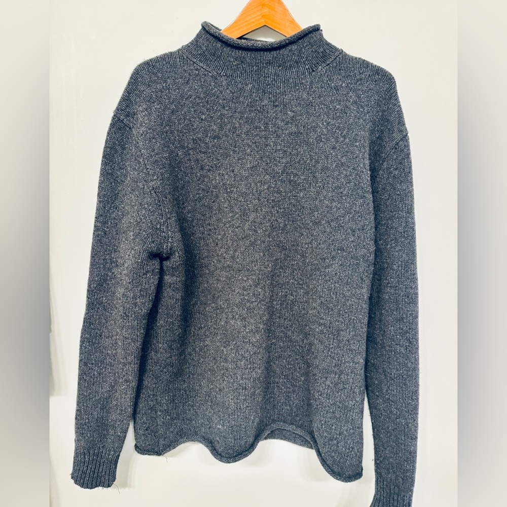 J. Crew Charcoal Lambswool Roll Neck Sweater. 100% Wool. XL